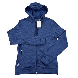 New‎ Peter Millar Sweater Women's XS Navy Blue Maven Performance Hoodie Full Zip